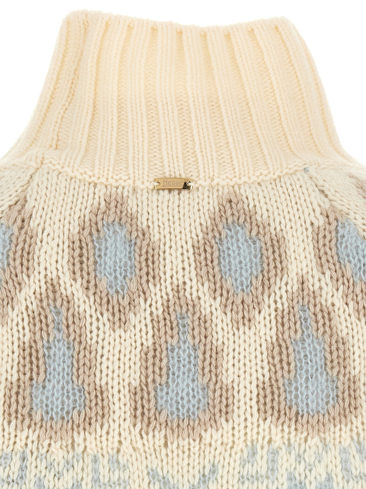 Wool and cashmere sweater with intarsia