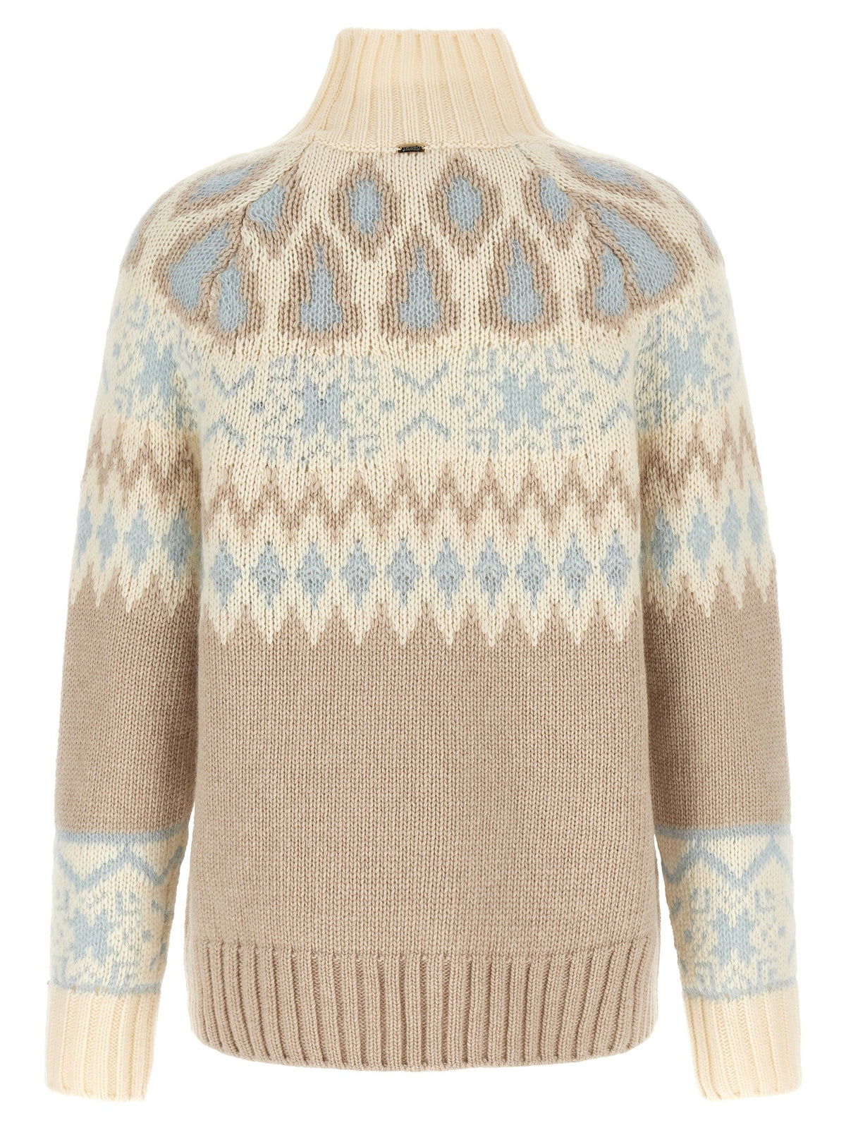 Wool and cashmere sweater with intarsia