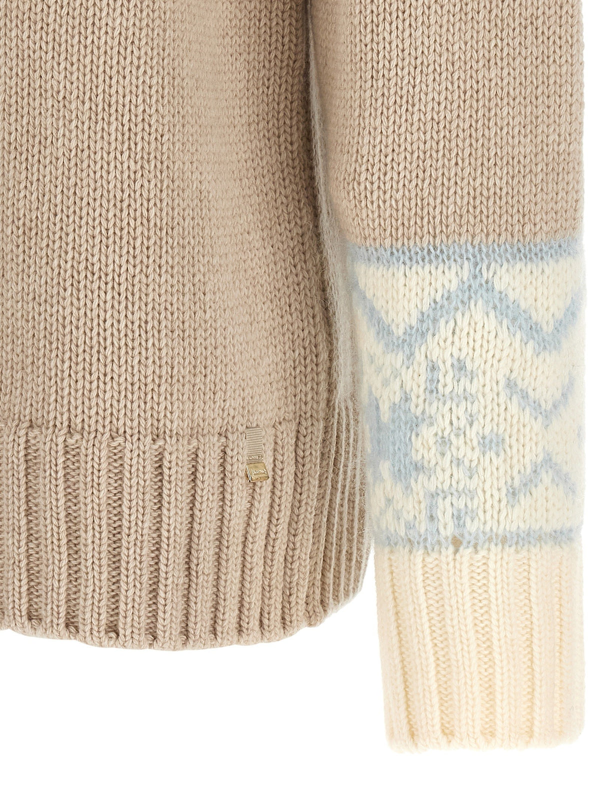 Wool and cashmere sweater with intarsia