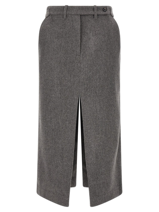 Wool and cashmere tailored skirt