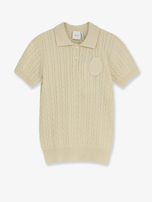 Wool and cotton blend sweater with embroidered logo on the front