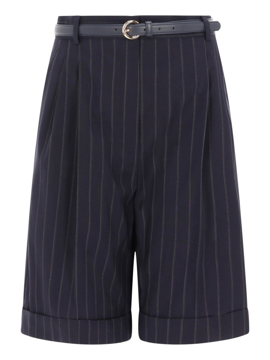 WOOL BERMUDA SHORTS WITH BELT