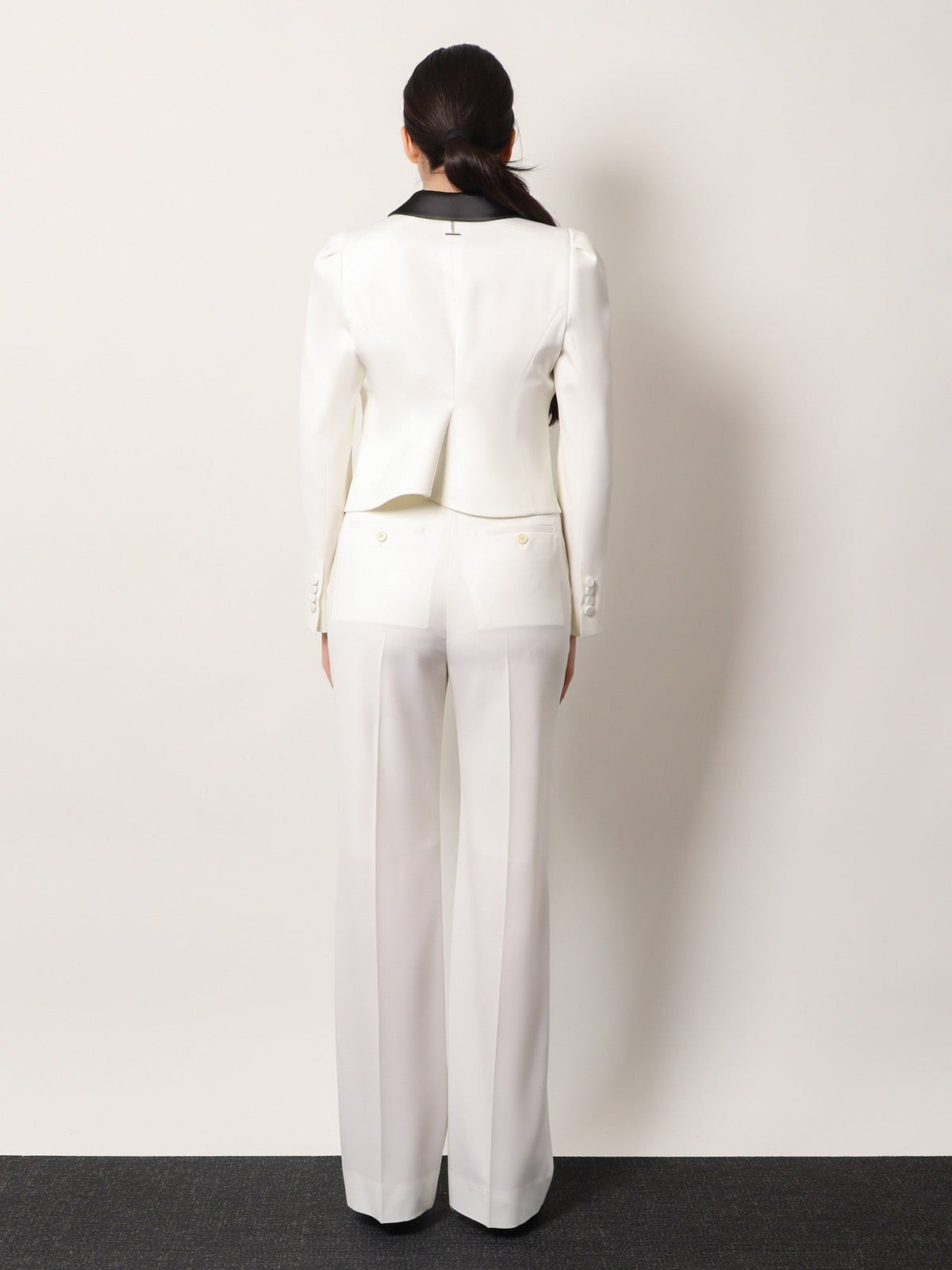 Wool blazer with satin lapel