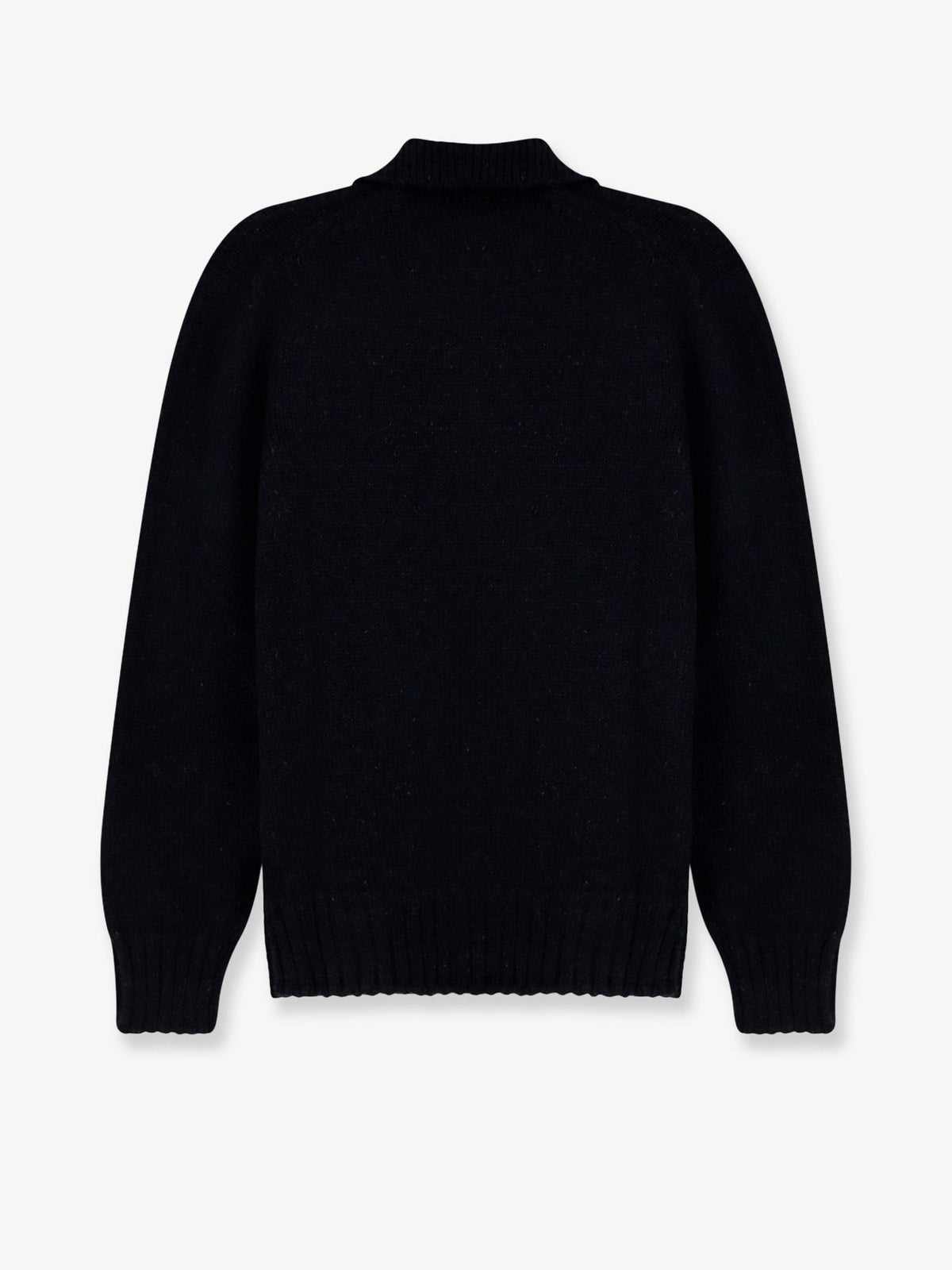Wool blend ribbed collar sweater