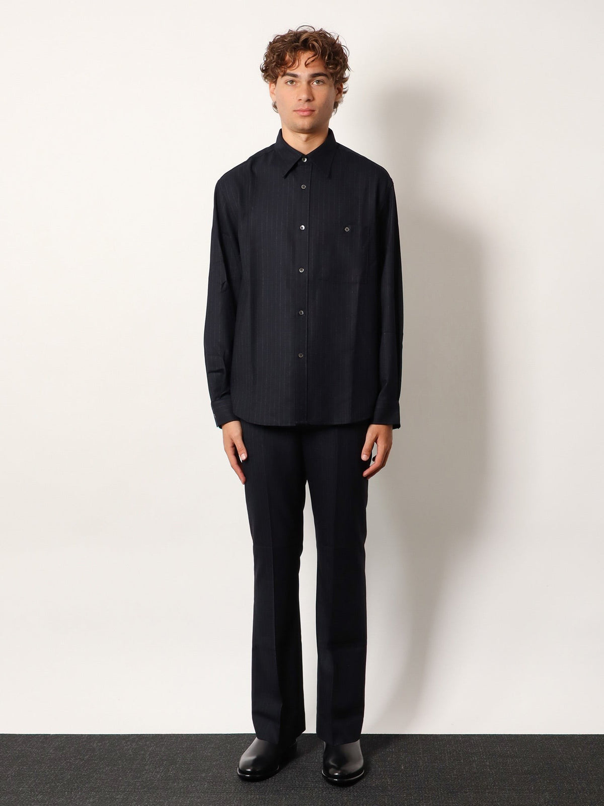 Wool blend Unisex striped shirt