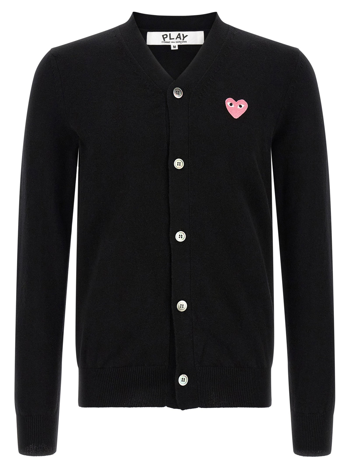 Wool cardigan with heart patch