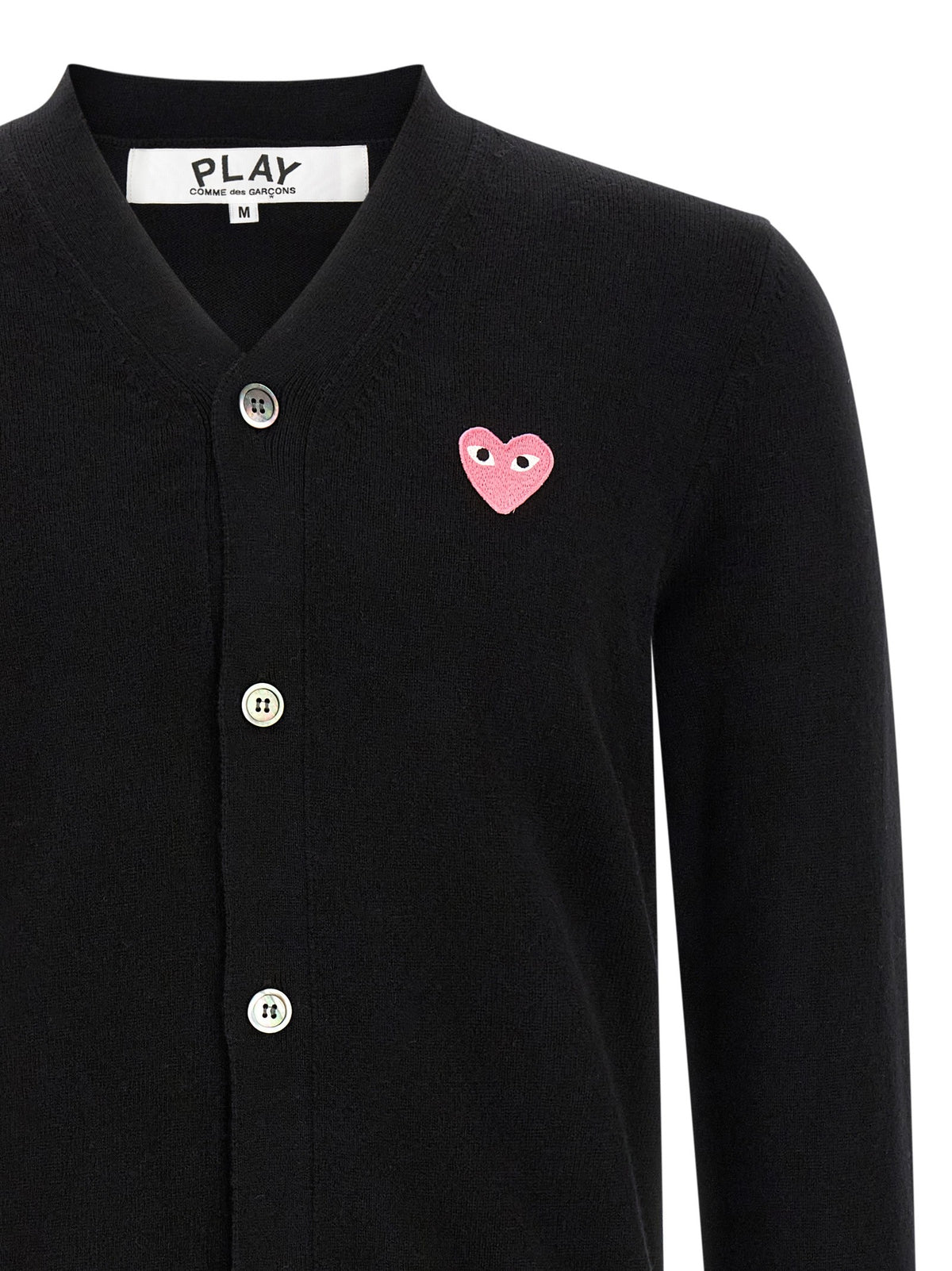 Wool cardigan with heart patch