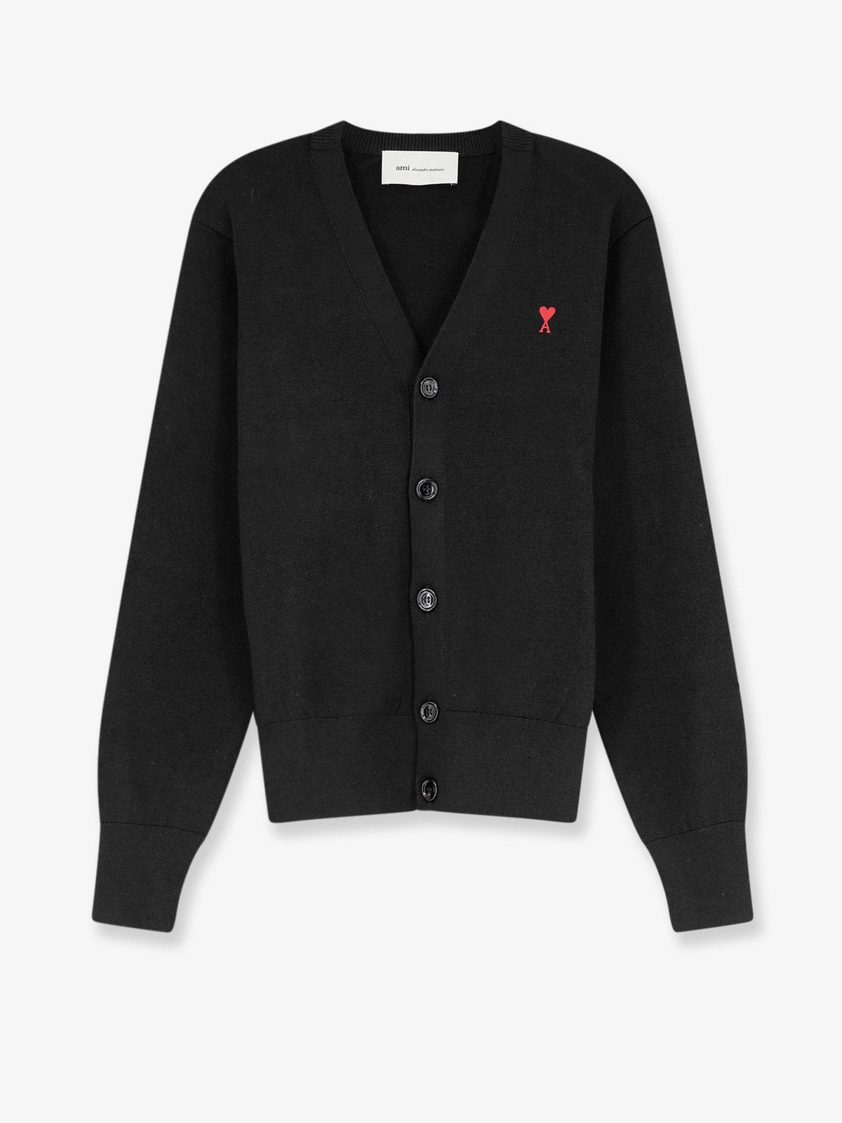 Wool cardigan with Logo embroidery