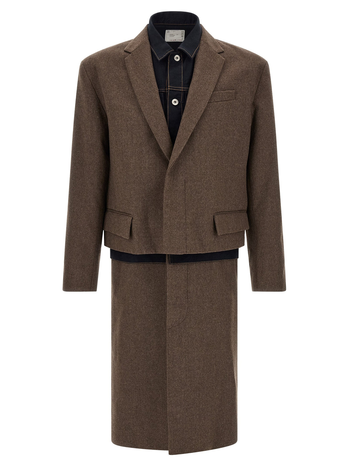 'Wool Flannel x Denim Coat' coat
