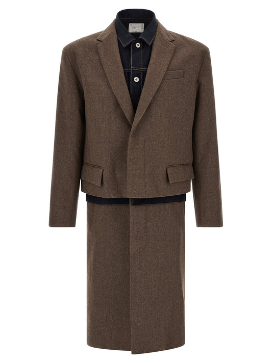 'Wool Flannel x Denim Coat' coat
