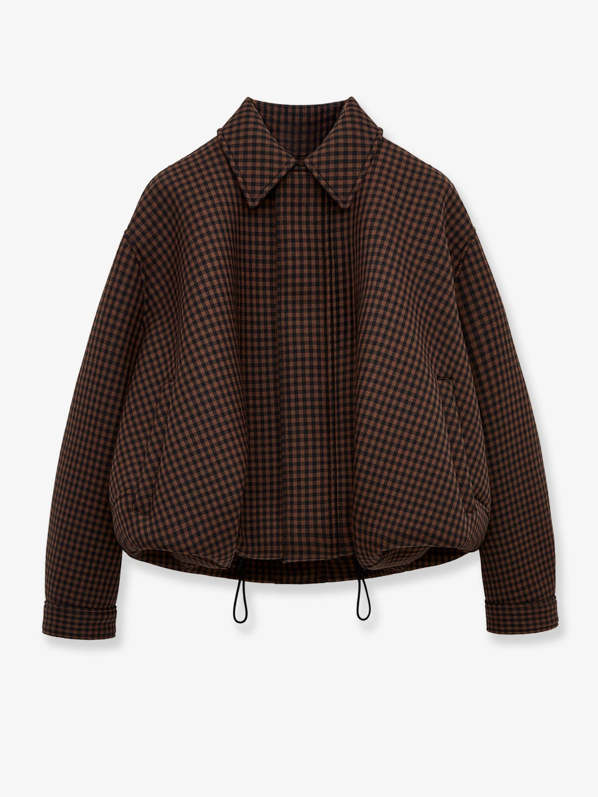 Wool jacket with checked pattern