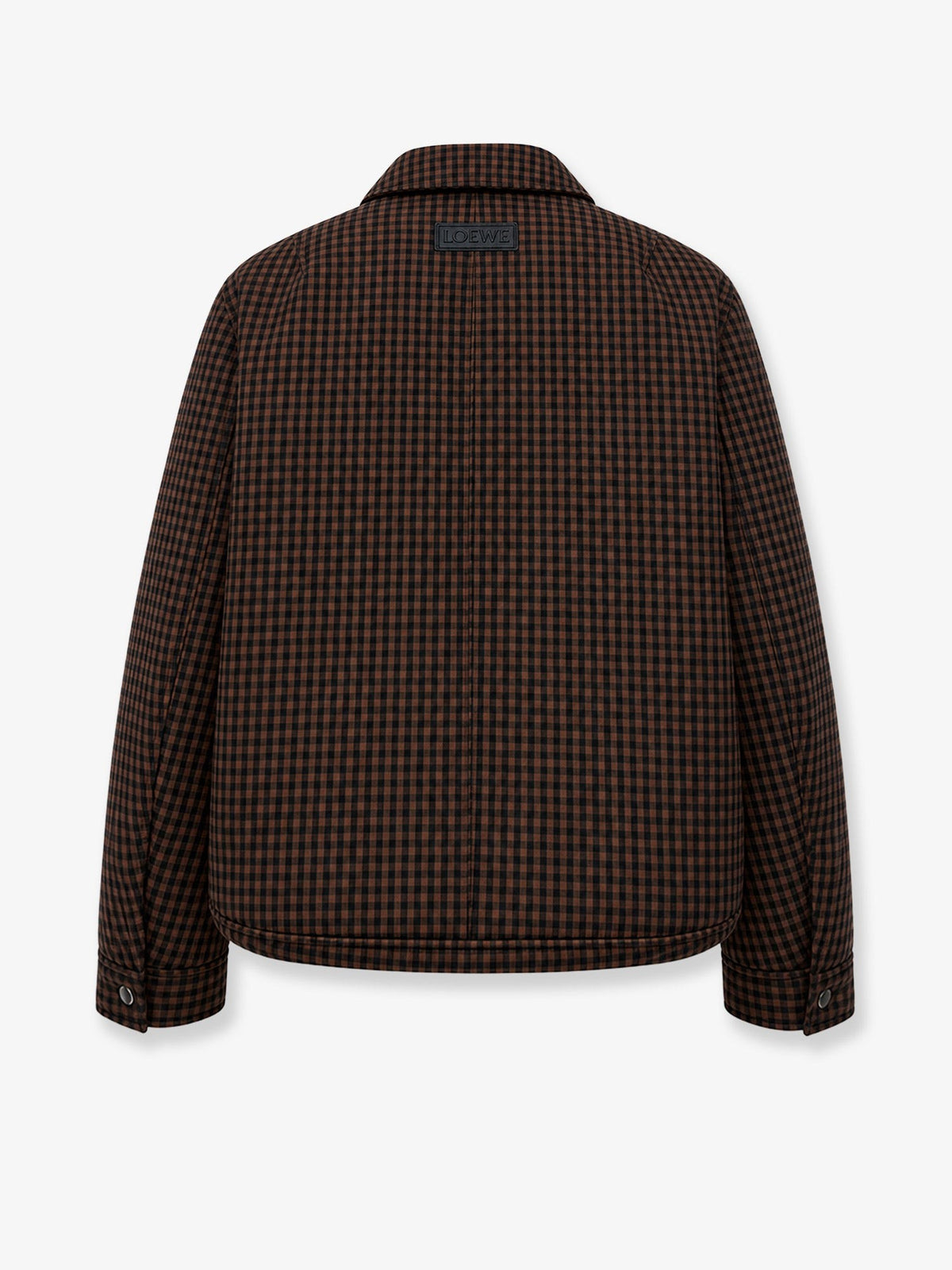 Wool jacket with checked pattern