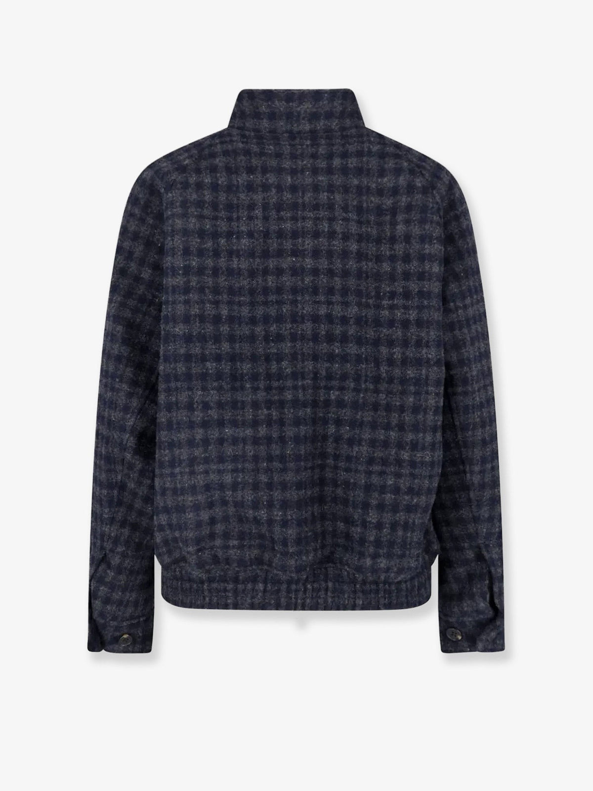Wool jacket with checked pattern