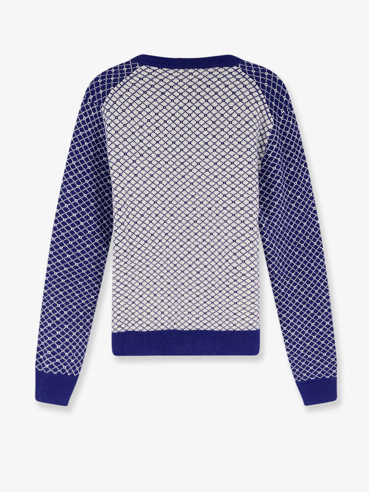 Wool sweater with bicolor pattern
