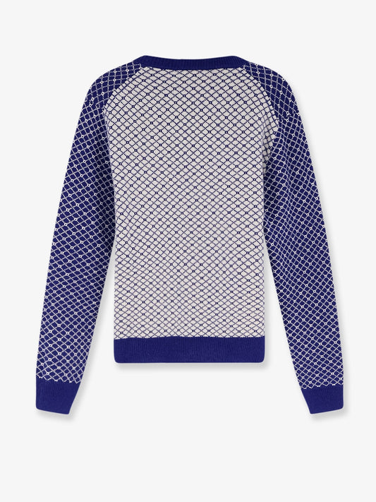 Wool sweater with bicolor pattern