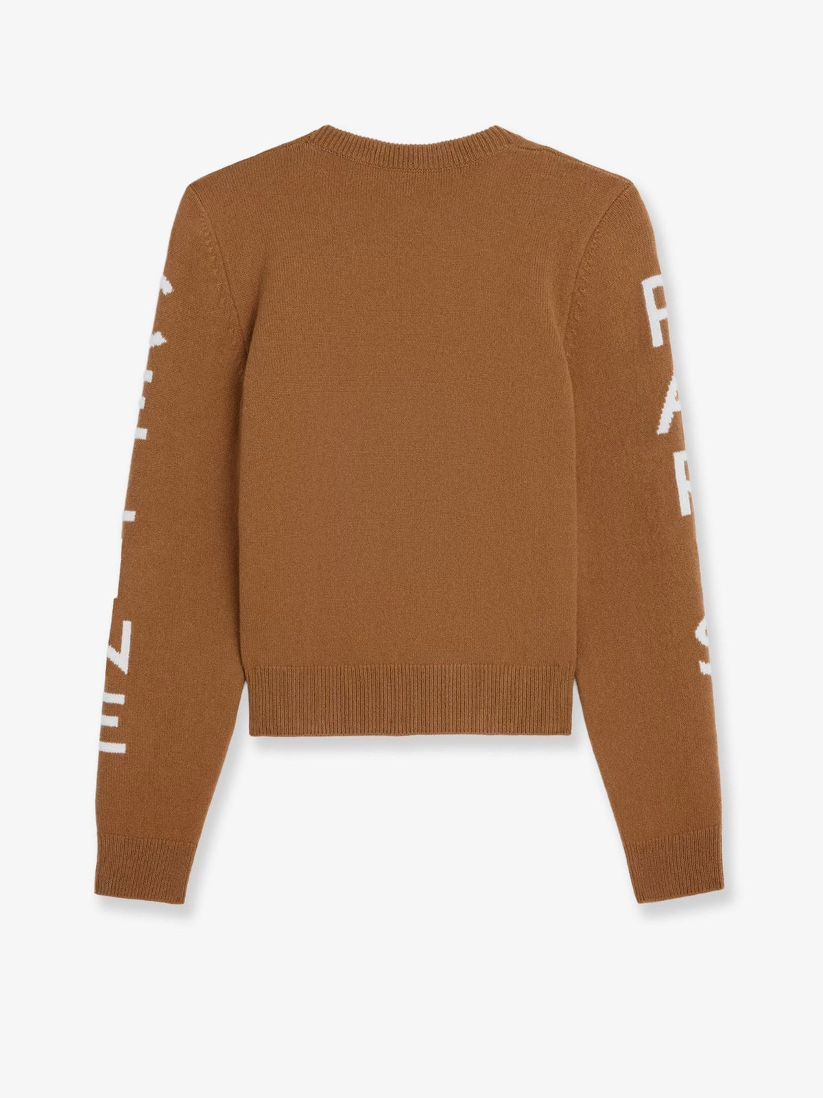 Wool sweater with logo inlay