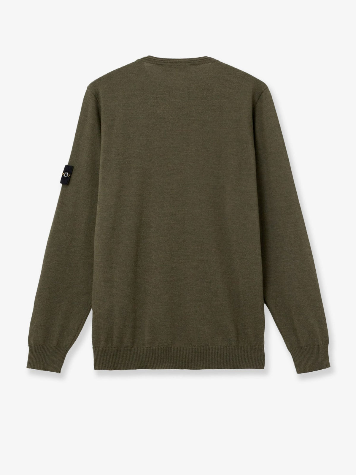 Wool sweater with side logo patch