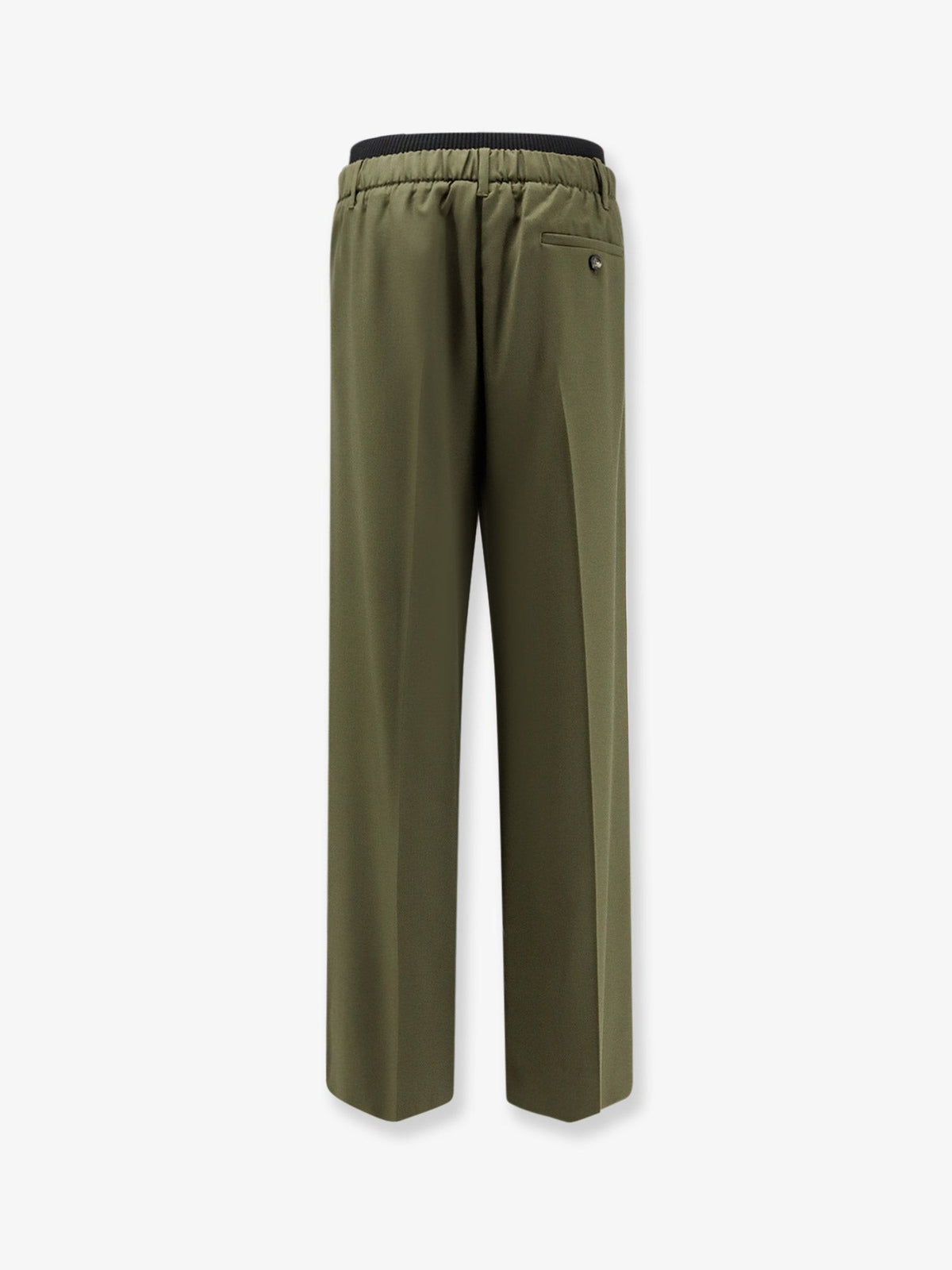 Wool trousers with elastic waistband