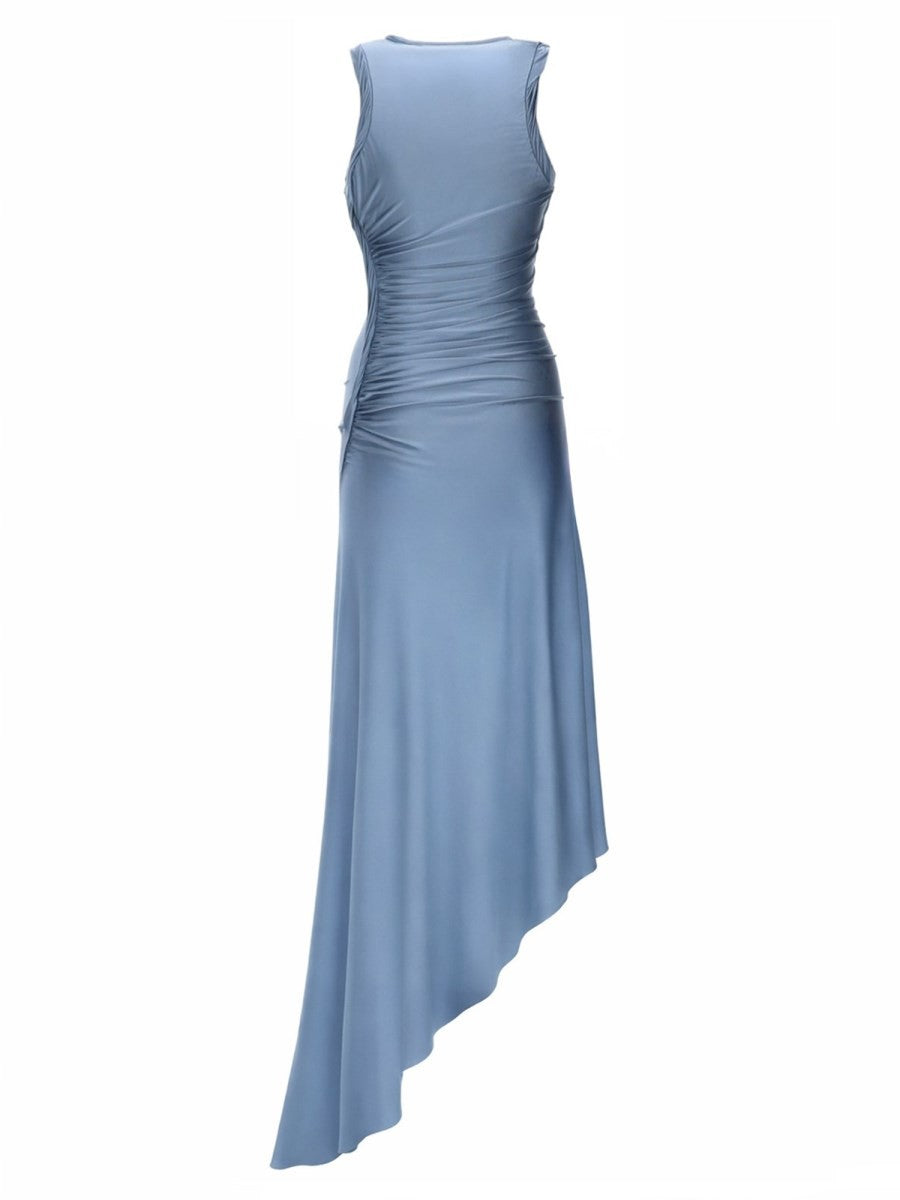 WOVEN AND DRAPED DRESS