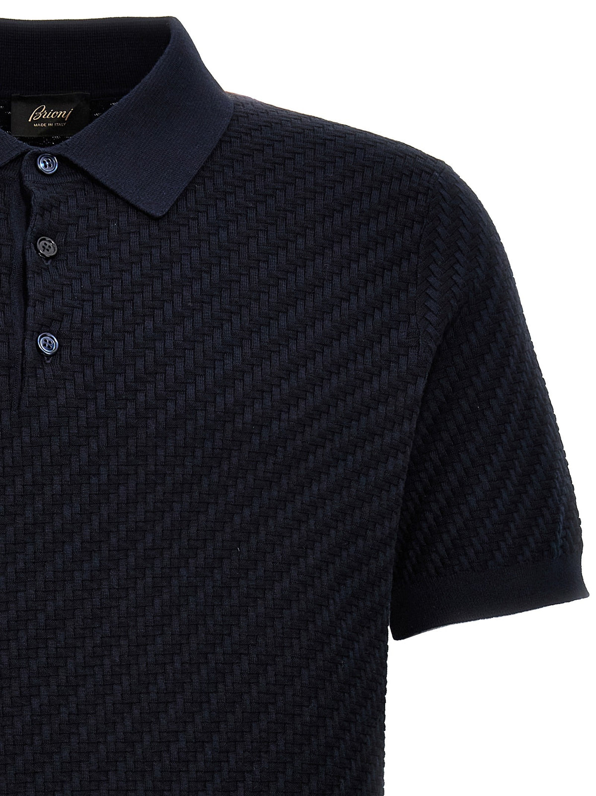 Woven knit polo shirt