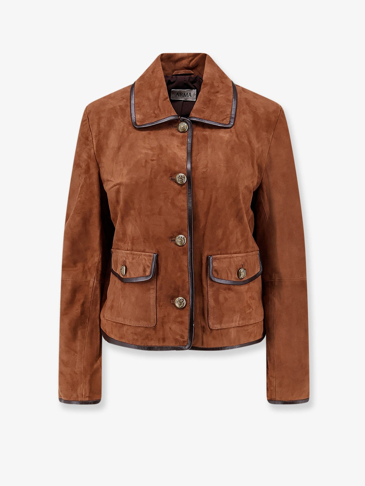 Yasmine suede jacket with leather trim