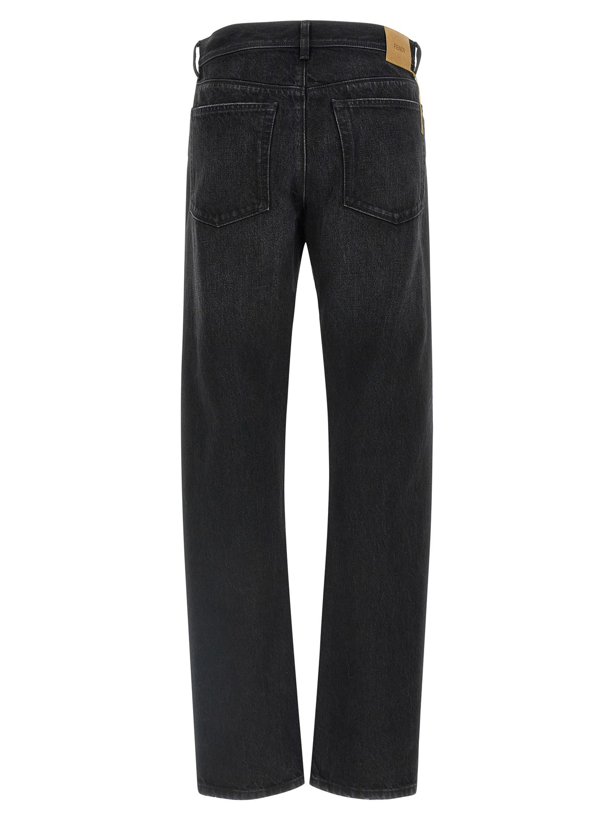 Yellow stitching jeans with visible thread