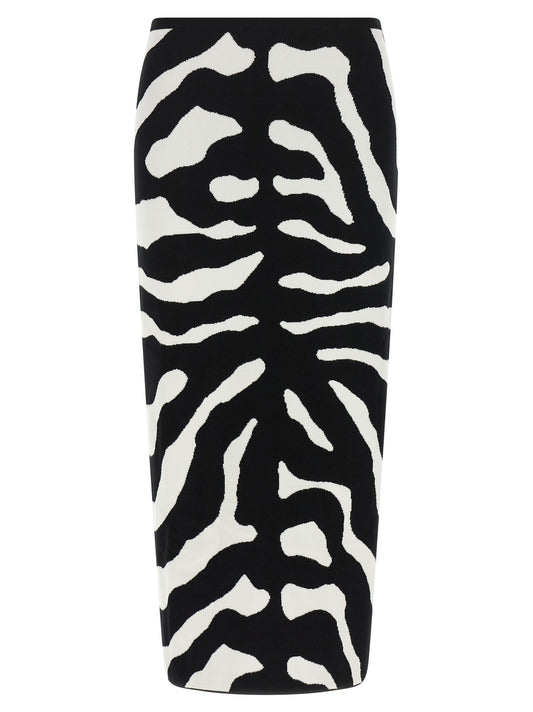 Zebra intarsia skirt