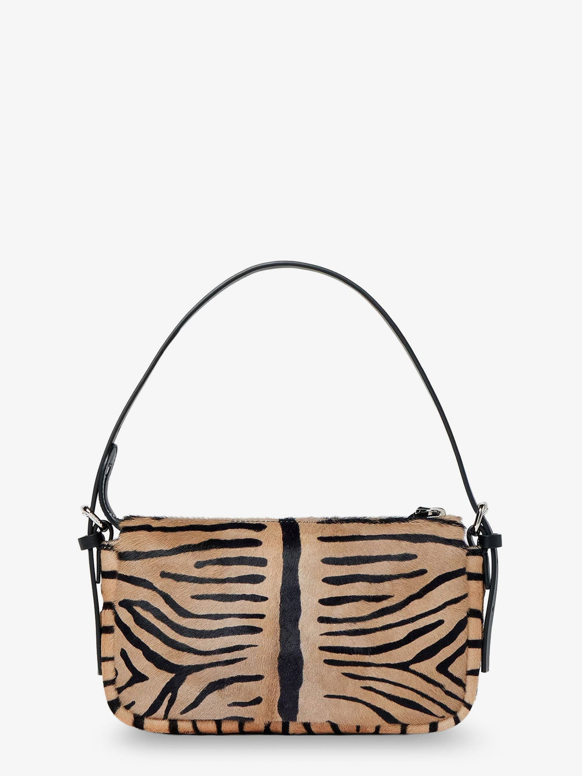 Zip Top Small shoulder bag in tiger-print pony skin